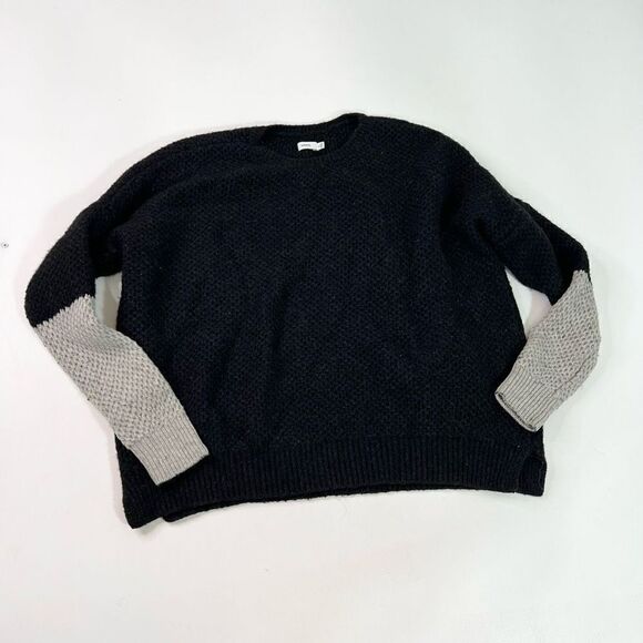 Vince Pullover Sweater Womens XL Navy Gray Colorblock Yak Wool Crew Neck - Picture 1 of 11